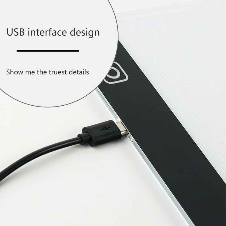  Tracing Light Box, Stepless Dimming Multi Purpose USB Powered  A3 Size Eyes Protecting Light Table for Tracing