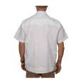thumbnail image 2 of AKAM Guayabera Manga Corta camisa para hombre 100% LINO Hecho en México.Comodidad y estilo para uso casual o formal.Para cualquier tipo de clima (Chico, Small, Blanco), 2 of 5