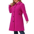 thumbnail image 5 of GRACE & GRANDEUR Women's Plus Size St. Patrick's Day Winter Coats Single Breasted Jackets Long Trench Coats 3X Hot Pink, 5 of 7