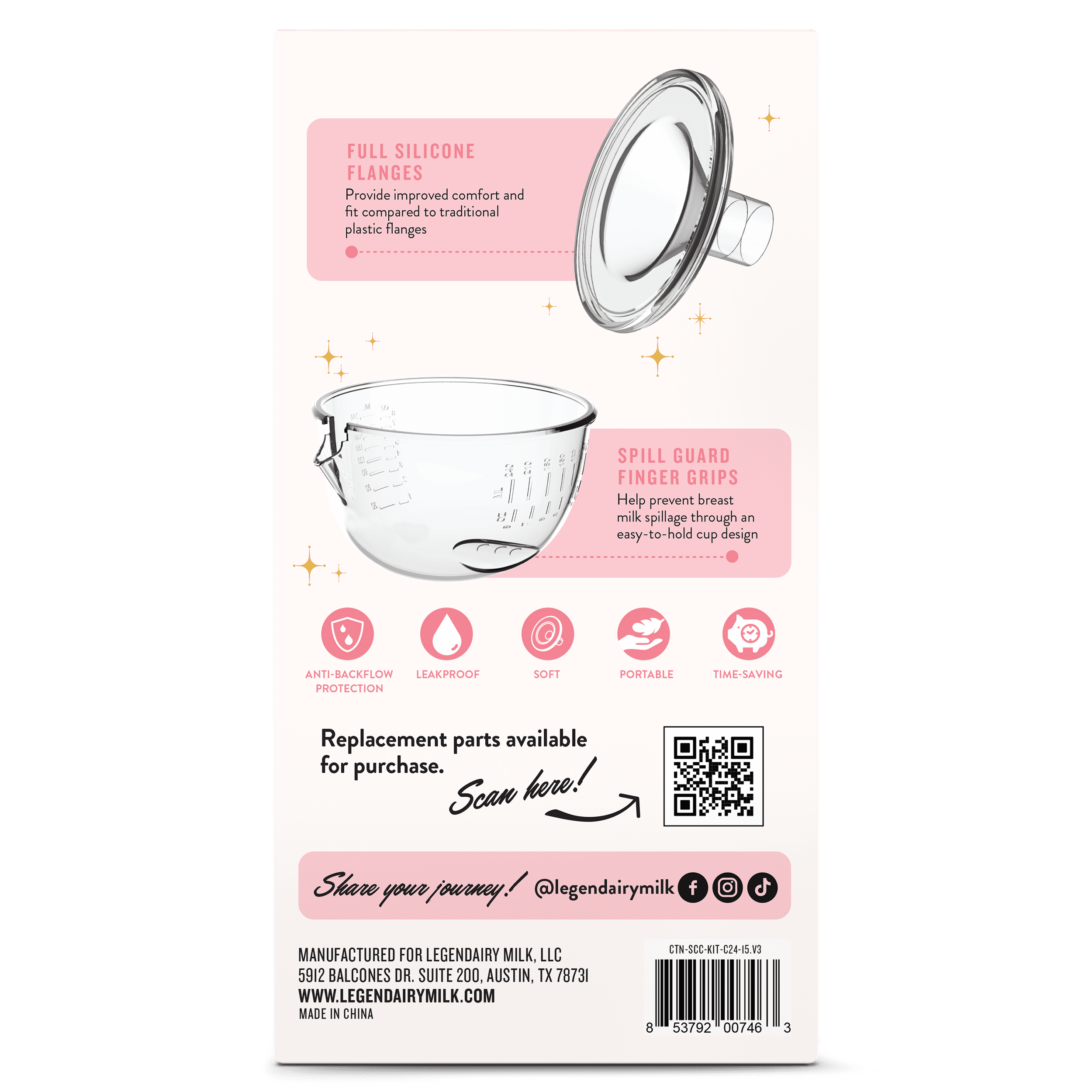 Legendairy Milk Silicone Breast Shield Collection Cup Set, Includes 24mm and 28mm, 2 Count