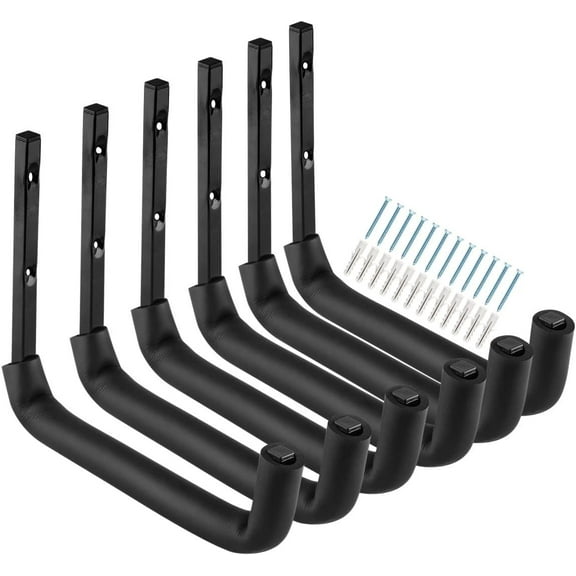 Garage Hooks, 10" Heavy Duty Garage Storage Tool Hangers, Wall Mount Storage Hooks for Garden Tools, Ladders, Bikes, Bulky Items