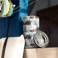 thumbnail image 3 of 20oz Tumblers Red Christmas Truck and Tree Pattern Stainless Steel Vacuum Insulated Double Wall Travel Tumbler Cups Mug with Lid and Straw,Cleaning Brush for Cold & Hot Drinks, 3 of 7