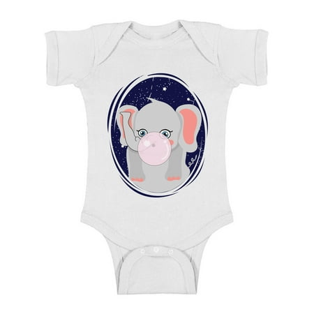 

Baby Shirts - Newborn 6M 1 Year 2 Year Old 18 Months - Elephant Bodysuit