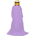thumbnail image 4 of Lightweight Wearable Comforter/Blanket for Adult Women and Men, Super Soft Comfy Warm Plush Throw with Sleeves Wrap Robe - 6ft Size, Lilac, 4 of 6
