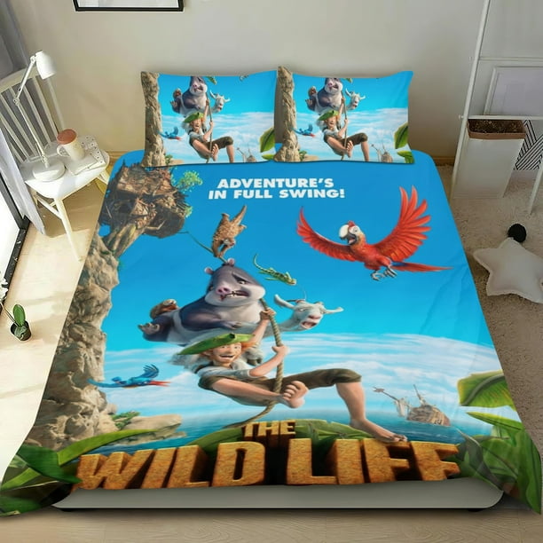 La Vida Salvaje Conjunto de sábanas temático, trío de piezas, cómodo y amigable con la piel, diseño único, regalo de decoración para el hogar para familiares, amigos y fans,135cm *200cm