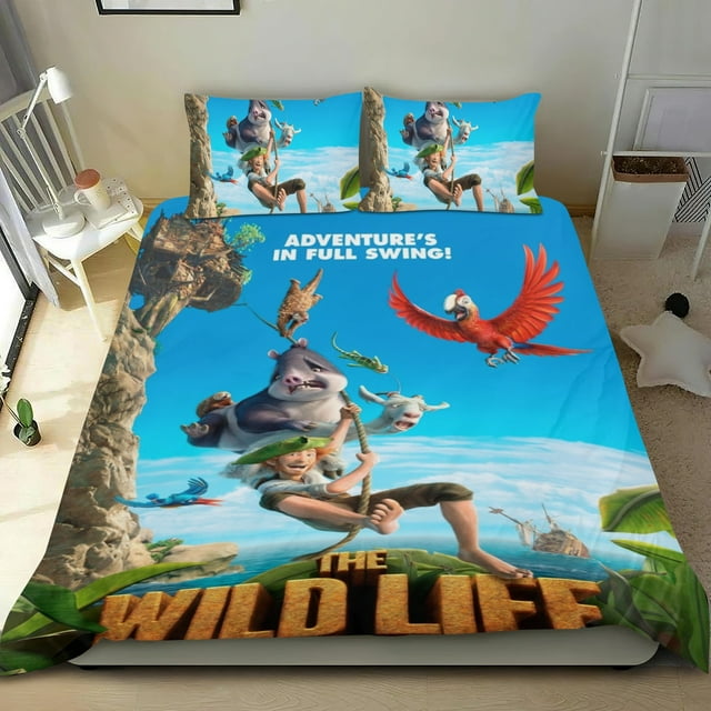 La Vida Salvaje Conjunto de sábanas temático, trío de piezas, cómodo y amigable con la piel, diseño único, regalo de decoración para el hogar para familiares, amigos y fans,140cm *210cm