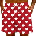 thumbnail image 6 of Lovskoo 2024 Men's Hawaiian Summer Beach Shorts Drawstring Valentine's Day Heart Print Casual Shorts Pant Red, 6 of 9