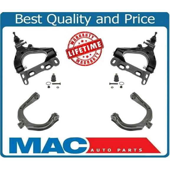 02-03 Chevrolet GMC Envoy Trailblazer Upper and Lower Control Arm Kit 6Pc