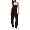 thumbnail image 3 of Sentmoon Overalls for Women Classy Outfits for Women Regular Fit Solid Color Sleeveless V Neck Adjustable Strap Women Rompers Summer with Pockets S-2XL, 3 of 7