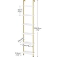 thumbnail image 5 of HOOBRO DIY Ladder Shelf, 6-Tier Wooden Wall Mounted Bookshelf, Narrow Gold Bookcase, Display Shelf, Storage Rack, Plant Stand, for Living Room, Bedroom, Study, Balcony, Marble and Gold DM651CJ01, 5 of 18