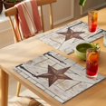 thumbnail image 4 of Texas Star Vintage Placemats Set of 12 Retro Brown Berry Wooden Place Mats Indoor Wipeable Table Mats Washable Cloth Dining Table Placemats for Kitchen Holiday Party Home Decor 13x19 Inch, 4 of 9