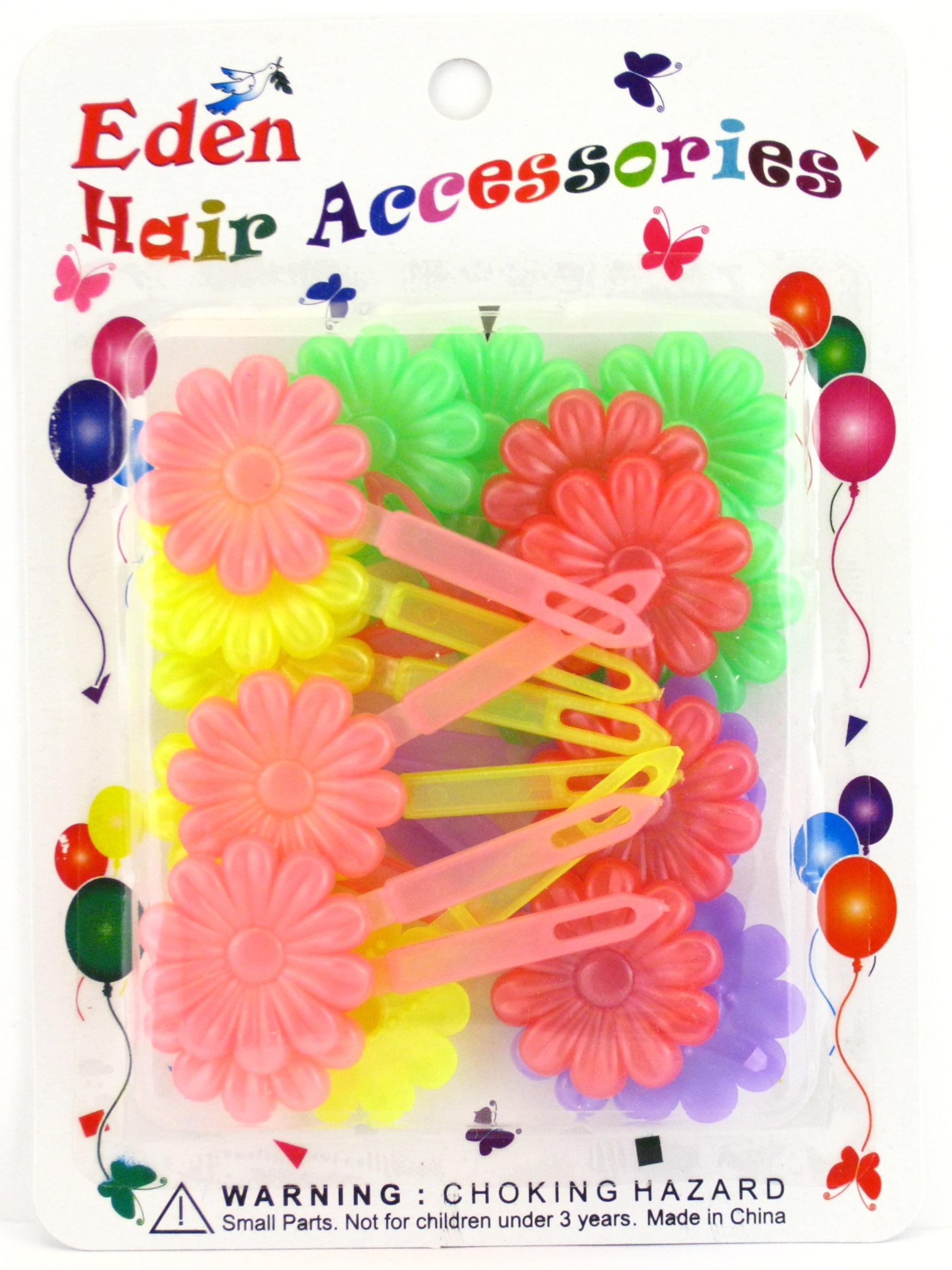 Snaps in Assorted Pastel Colors  Large Flower Hair Barrettes 