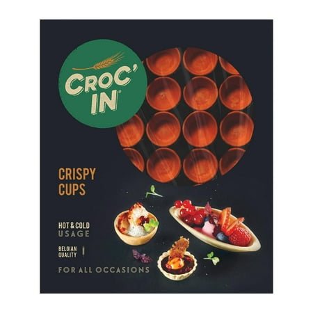 CROC IN – Orange Mini GGA1 Tart Shells – Edible Appetizer Or Dessert Cups – Pastry Pans – Artisanal & Vegan Confection – 60 Pieces