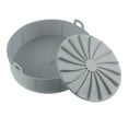 thumbnail image 4 of Air Fryer Pot Silicona Air Fryer Basket Sartén antiadherente resistente al calor, Pequeña, 16cm, Gris kenally HA002998-01, 4 of 7