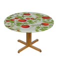 thumbnail image 3 of ONETECH  Fitted Elastic No-Slip Fit Table Cover with Soft Flannel Backing, Apples, Round, 3 of 7