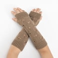 thumbnail image 1 of Guantes Invierno para Mujer, de Punto con Orificio para El Calentadores de Elásticos Unisex de Color Sólido, Térmica C BLESIY guantes largos sin dedos, 1 of 5