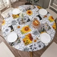 thumbnail image 2 of Home Goods Indoor Outdoor Decor Round Fitted Tablecloth Elastic Edge Waterproof Dining Table Cover Sunflowers Pattern Tablecloth, 2 of 5