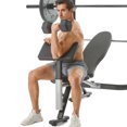 PRCTZ Adjustable Weight Bench with Olympic Squat Rack, Arm and Leg