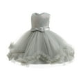 thumbnail image 4 of Little Girl Dresses Gray Flower Princess Dress Sequin Fluffy Yarn Birthday Dress Dress Kids Sundress,Size 6 Years-7 Years, 4 of 9