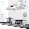thumbnail image 3 of Range Hood 30 inch Wall Mounted Kitchen Hood, Ducted/Ductless Range Hood with Delayed Shutdown Function, Exactor Hood with Soft Touch Countrol,3 Speed Fan, Stainless Steel Grease Filters, 3 of 6