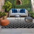 thumbnail image 2 of Moroccan Black Outdoor Rug for Patio/Deck/Porch, Non-Slip Large Area Rug 5 x 8 Ft, Geometric Abstract Gradient Plaid Indoor Outdoor Rugs Washable Area Rugs, Reversible Camping Rug Carpet Runner, 2 of 8