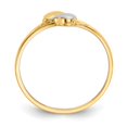 thumbnail image 2 of 14K Two-Tone Gold Ring Band Themed with Rhodium Double Heart, 2 of 5