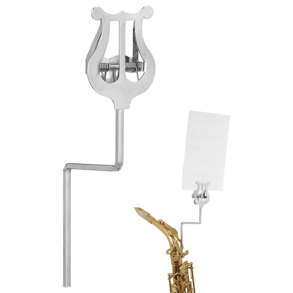 Marching Sheet Music Trumpet Lyre and Flip Folder Multi Guitar Stand for Tenor Horn Silver