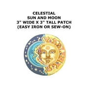 Celestial Half Sun/Half Moon Embroidered Iron/Sew-on Comics Cartoon Theme Logo Patch/Applique