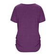 thumbnail image 7 of Womens Summer T-Shirts Ruffle Short Sleeve V Neck Dolman Tops with Side Shirring Ruched Loose Fit Shirts Spring Fashion, 7 of 7