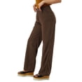 thumbnail image 5 of Douhoow Women Casual Wide Leg Pants Solid Color High Waist Loose Trousers, 5 of 7