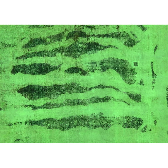 Ahgly Company Indoor Rectangle Abstract Green Modern Area Rugs, 3' x 5'