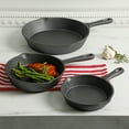 thumbnail image 3 of General Store Addlestone 3-Piece Preseasoned Cast Iron Skillet Set in Black, 3 of 3