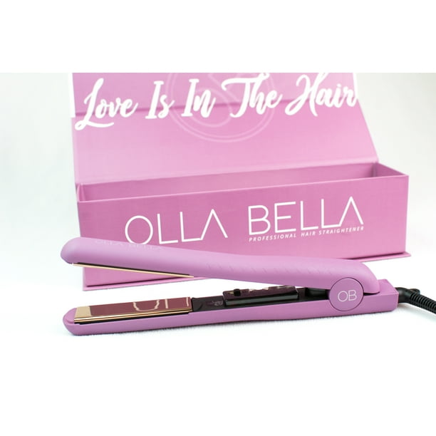 OLLA BELLA 1.25" PLUM BLUSH HAIR STRAIGHTENER WITH ROSE GOLD TITANIUM