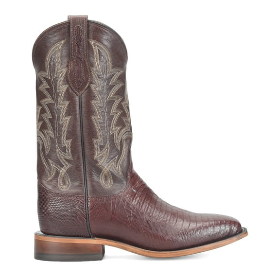 Justin Boots Mens Reposado 12 Inch Lizard Square Toe Cowboy Mid Calf Dress