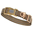 thumbnail image 2 of Collier pour Animaux de Compagnie Universel en Nylon Réfléchissant Boucle Réglable Colliers Harnais Rotatif Accessoire pour Cour Parc Marche Marron, 2 of 9