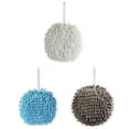 thumbnail image 1 of Rewera-Toalla de mano para baño, 3 uds., chenilla, colgante, bola de toalla de mano, microfibra, esponjosa, absorbente, suave, pequeña, con anillo, 1 of 7
