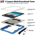 thumbnail image 3 of Rugged Case for iPad Pro 11 Inch 5th Generation 2024 (A2837 / A3006), Heavy Duty Protection Case with Shoulder Strap + Pencil Holder + 360° Rotating Hand Strap + Kickstand 3 In 1 Cover, Skyblue, 3 of 11