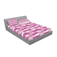 thumbnail image 2 of Ambesonne Emoji Fitted Sheet & Pillow Sham Set, Antisocial Pink Theme Pattern, Calking, Soft Pink Fuchsia, 2 of 2