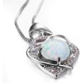 thumbnail image 2 of Collier Opale Simple en Forme de Cœur Double Design Creux Collier de Fiançailles Collier Romantique pour Femmes, 2 of 3
