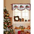 thumbnail image 4 of Christmas Red Truck Tie Up Valances Curtain, Winter Tree Snowflake Red Plaid Adjustable Rod Pocket Short Window Treatment Tie Up Curtains Valances for Kitchen Living Room Bathroom 54x18 Inches, 4 of 9