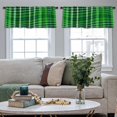 thumbnail image 4 of LALILO Kitchen Curtain Valance Plaid Check Dark Green Forest Rod Pocket Window Curtain 52"x 18" Set of 2, 4 of 5
