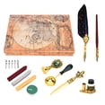 thumbnail image 1 of Feather Pen Set Painted Stamp Student Dip Pen Set European Style British Retro Dipping Feather Pen SetSapphire, 1 of 8