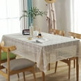 thumbnail image 2 of kurtrusly Crochet Tablecloth Rectangle Table Cover Handmade Dustproof Embroidery Oilproof Wedding Party Dining Room Decor 140*180CM, 2 of 8