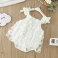 thumbnail image 2 of Akiihool Baby Girl Outfits Baby Girls Jumpsuit Sleeveless Romper One Piece Summer (White,0-3 Months), 2 of 3