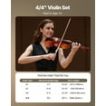 thumbnail image 4 of VEVOR Violin 4/4 Size Fiddle Set Solidwood for Beginners Glossy Brown Patterned, 4 of 9