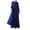 Navy, variant on ZANZEA Women Muslim Kaftan Full Sleeve Lace Patchwork Casual Long Maxi Dress