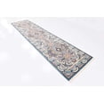 thumbnail image 3 of Unique Loom Narenj Medallion Textured Area Rug 3' x 13' Runner Blue/Tan, 3 of 6
