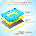 thumbnail image 2 of 3 Layers Case for iPad 9th/8th/7th Generation with Kickstand / Nylon Shoulder Strap / Pencil Holder, Military Grade Protection Rugged Case Cover for iPad 10.2 Inch 2021/2020/2019, Lightblue+Yellow, 2 of 5