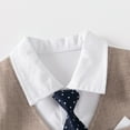 thumbnail image 5 of Otqutp Kids Wedding Bodysuit Baby Boys Gentleman White Shirt Vest Bowtie Short Sleeve Jumpsuit Spring Summer Overall Romper Festival Holiday Outfit(Brown-A,3-6 Months, 5 of 5