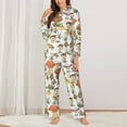 thumbnail image 2 of Honeii Mushrooms print Women's Pajama Sets Long Sleeve Button Down Sleepwear Nightwear Soft Pjs Lounge Sets-Small, 2 of 7